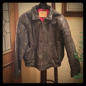 Vintage leather bomber jacket